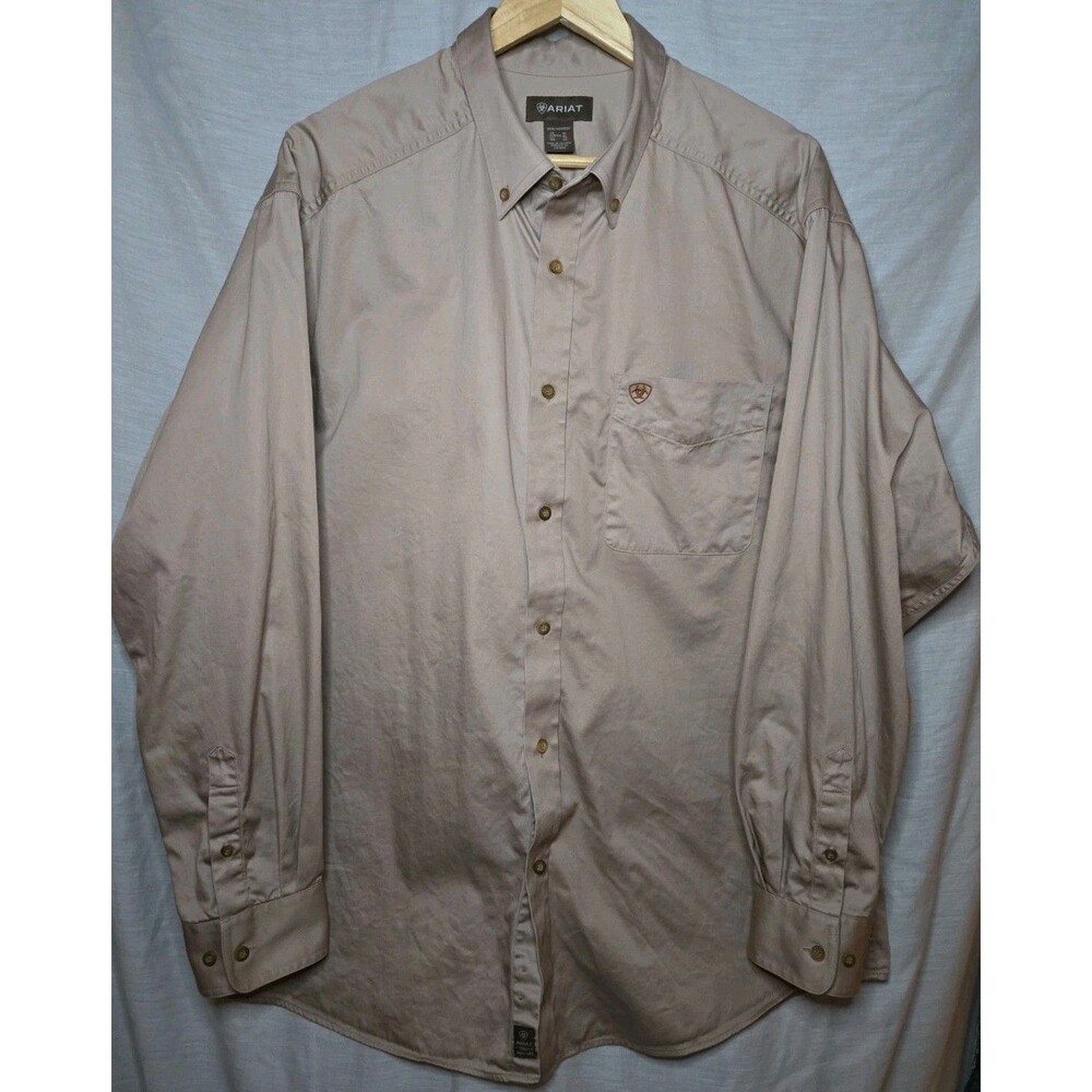 Ariat Western Cowboy Long Sleeve Button Shirt Mens Size XL Brown/Tan